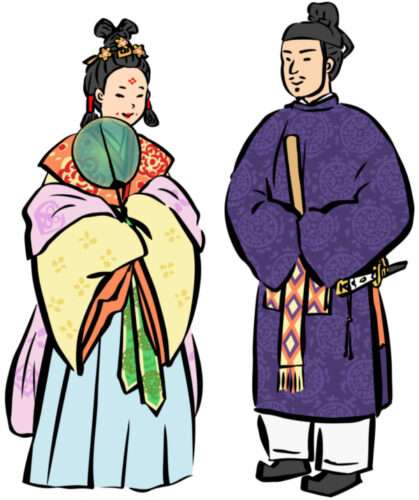 奈良時代の人物たち　和風衣装