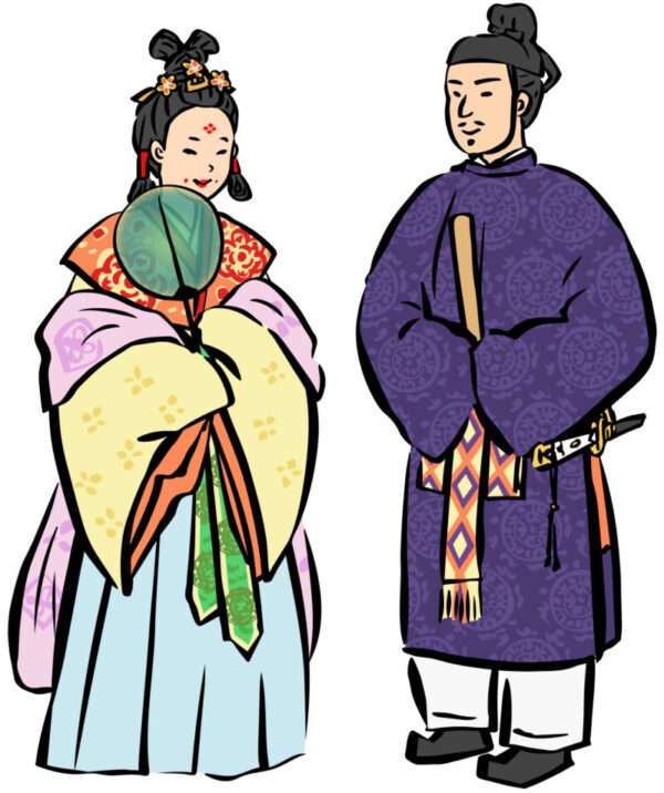 奈良時代の人物たち　和風衣装