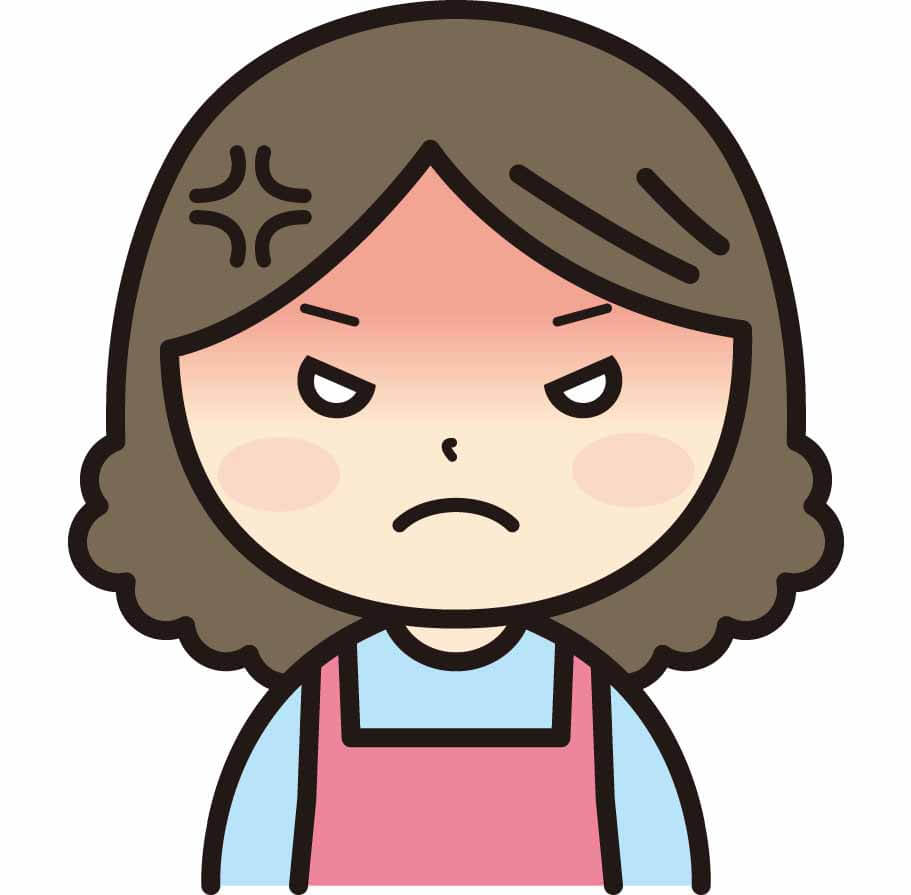 怒るエプロン保母