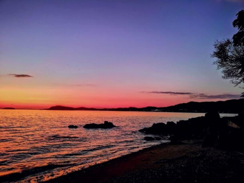 三河湾の夕日